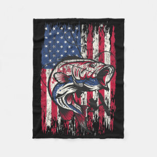 Cobertor De Velo Camisa de Pesca Byss Bandeira Americana dos EUA Fi