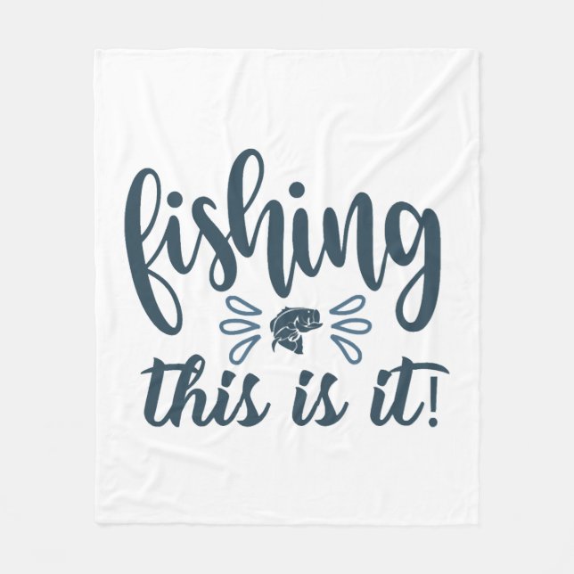 Cobertor De Velo Camisa de pesca engraçada com slogan (Frente)