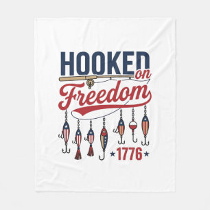 Cobertor De Velo Camisa de Pesca Patriótica Hooked on Freedom Desig