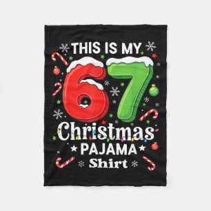 Cobertor De Velo Camisa de pijama de Natal engraçada 67 Seis Sete M