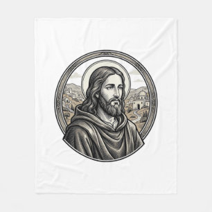 Cobertor De Velo Camisa de retrato religioso com gravação vintage