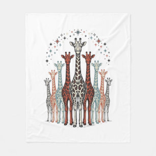 Cobertor De Velo Camisa de Safári com Manada de Girafas Gravadas Vi