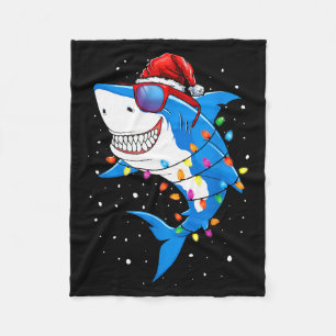 Cobertor De Velo Camisa de Tubarão de Natal Funny Santa Shark Xmas