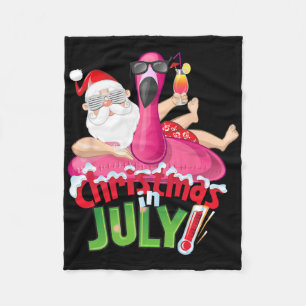 Cobertor De Velo Camisa Divertida de Natal em Julho Flamingo de Ver