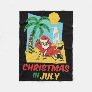 Cobertor De Velo Camisa Divertida de Natal em Julho Santa de Verão
