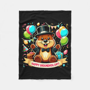 Cobertor De Velo Camisa do Dia da Marmota Feliz Dia dos Marmotas Ho