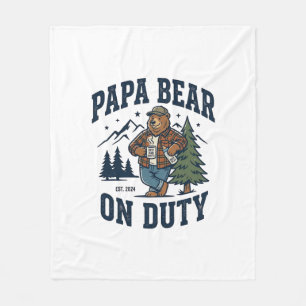 Cobertor De Velo Camisa do Dia dos Pais Papai Urso em Serviço Anima