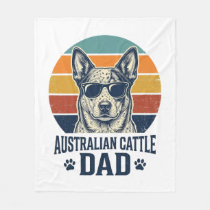 Cobertor De Velo Camisa do Pai do Australian Cattle Dog Vintage Pôr