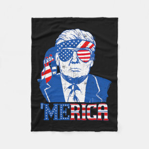 Cobertor De Velo Camisa do Trump Merica Trump Óculos Bandeira dos E