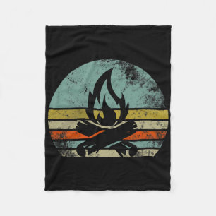 Cobertor De Velo Camisa engraçada de acampamento de fogueira retrô