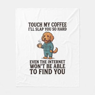 Cobertor De Velo Camisa engraçada de cachorro de café com desenho v
