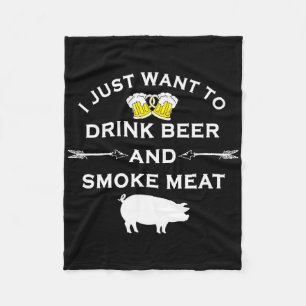 Cobertor De Velo Camisa engraçada de churrasco Beba cerveja Fume ca