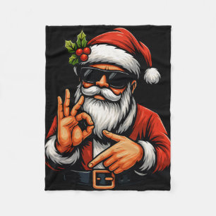 Cobertor De Velo Camisa engraçada de Natal do Papai Noel Six Seven