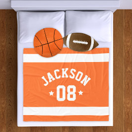Cobertor De Velo Camisa Esportiva Laranja Nome e Número