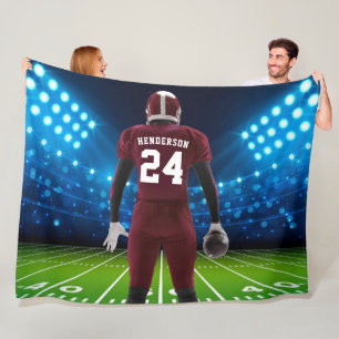 Cobertor De Velo Camisa Marrom Personalizada de Futebol Jogador