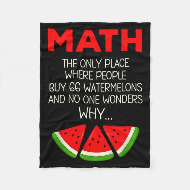 Cobertor De Velo Camisa Matemática Cálculo de Melancia Piada Profes (Frente)