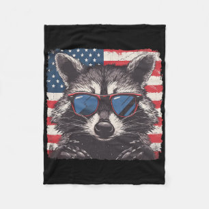 Cobertor De Velo Camisa Patriota Americana Raccoon 4 De Julho De Am