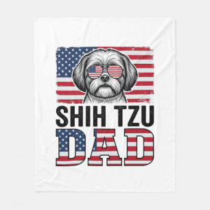Cobertor De Velo Camisa Patriótica para Cão Pai Shih Tzu Vintage De