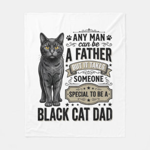 Cobertor De Velo Camisa Preta de Gato Papai Design de Gravura Vinta