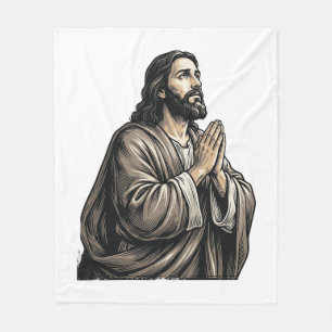 Cobertor De Velo Camisa Religiosa Homem Orando Gravura Vintage Desi