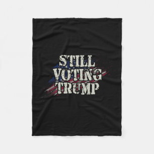 Cobertor De Velo Camisa Retro da Bandeira dos EUA Trump - Votando e