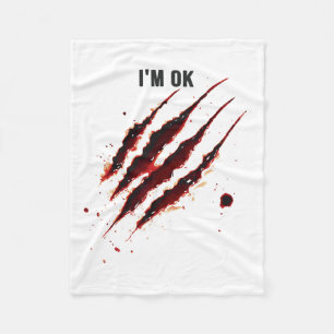 Cobertor De Velo Camisa sangrenta, estou bem Sangue Splatter.