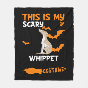 Cobertor De Velo Camisa-T-Cão Assustador de Whippet Halloween