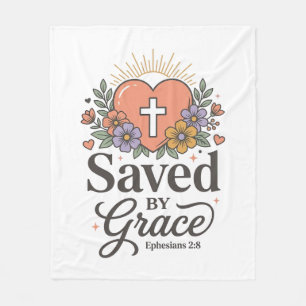 Cobertor De Velo Camisa Vetorial Cristã Floral Salva Pela Graça
