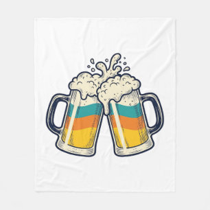 Cobertor De Velo Camisa Vetorial Vintage Rainbow Beer Mug Cheers_1