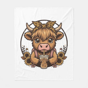Cobertor De Velo Camisa Vintage de Girassol de Café de Vaca das Ter