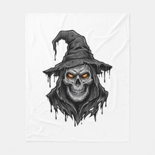 Cobertor De Velo Camisa Vintage de Halloween com Caveira e Chapéu d