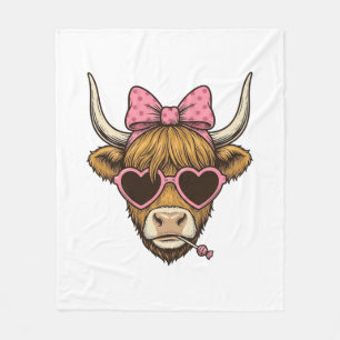 Cobertor De Velo Camisa Vintage de Óculos de Coração de Vaca das Te