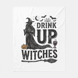 Cobertor De Velo Camisa Vintage Drink Up Witches Halloween Design_1