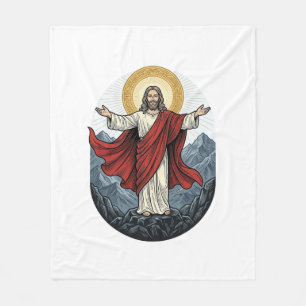 Cobertor De Velo Camisa Vintage Gravura Jesus Montanha