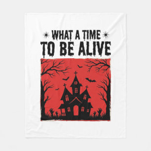 Cobertor De Velo Camisa Vintage Halloween Casa Assombrada Que Tempo
