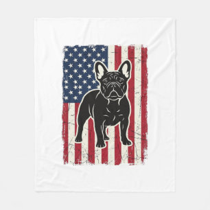 Cobertor De Velo Camisa Vintage Patriótica com Bandeira e Bulldog F