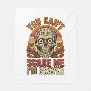 Cobertor De Velo Camisa Vintage Skull You Can’t Scare Me Halloween