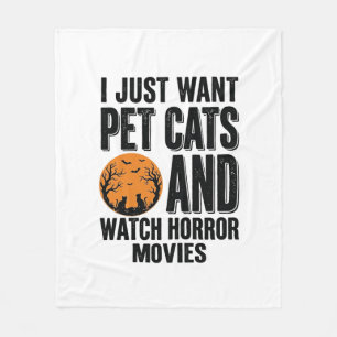 Cobertor De Velo Camisas de Halloween Vintage de Terror de Gatos de