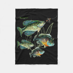 Cobertor De Velo Camisas de pesca de Crappie Bluegill Capuz Preto V
