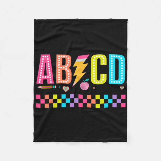 Cobertor De Velo Camiseta Abcd Ck To School  (Frente)