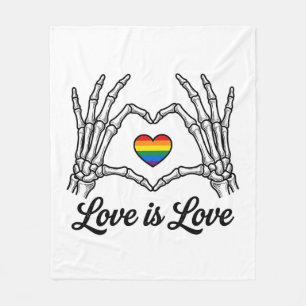 Cobertor De Velo Camiseta Amor É Amor Coração Arco-Íris Mãos de Esq