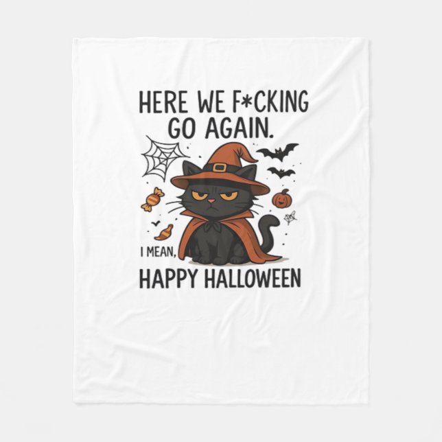 Cobertor De Velo Camiseta Clássica Grumpy Cat Halloween (Frente)