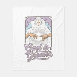Cobertor De Velo Camiseta Com Gravação Vintage Cristã Deus É Maior_