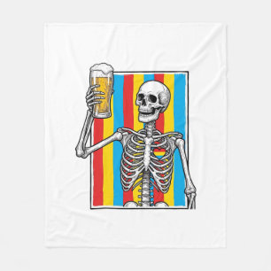 Cobertor De Velo Camiseta com Gravação Vintage de Cerveja Esqueleto