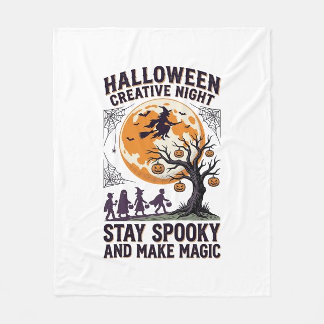 Cobertor De Velo Camiseta Criativa de Halloween Arte de Lua Assusta (Frente)