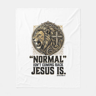 Cobertor De Velo Camiseta Cristã Cruz do Leão Jesus Está Voltando