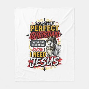 Cobertor De Velo Camiseta Cristã Vintage Eu Preciso de Jesus Design