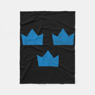 Cobertor De Velo Camiseta da Bandeira da Suécia Três Coroas Sverige