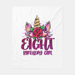 Cobertor De Velo Camiseta de aniversário de 8 anos para menina Pres