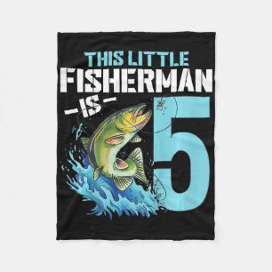 Cobertor De Velo Camiseta de aniversário de pesca infantil para men